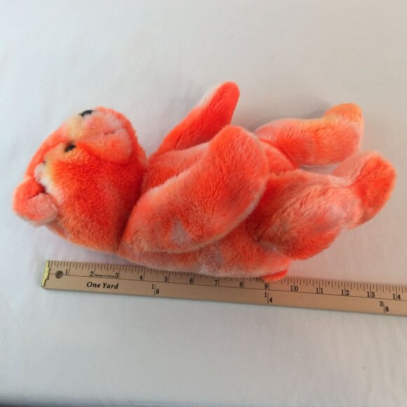 Ty Beanie Buddies Tangerine Orange Teddy Bear Plush 14" Stuffed Animal 2001 Vtg - Picture 8 of 8